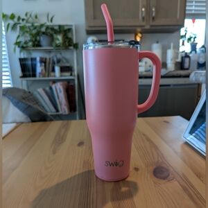 Swig Life Coral Insulated Tumbler with Handle And Silicone Bottom